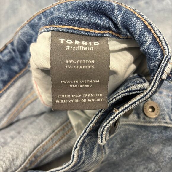 Torrid High Rise Straight Jeans Button Fly Split Hem - Picture 6 of 7